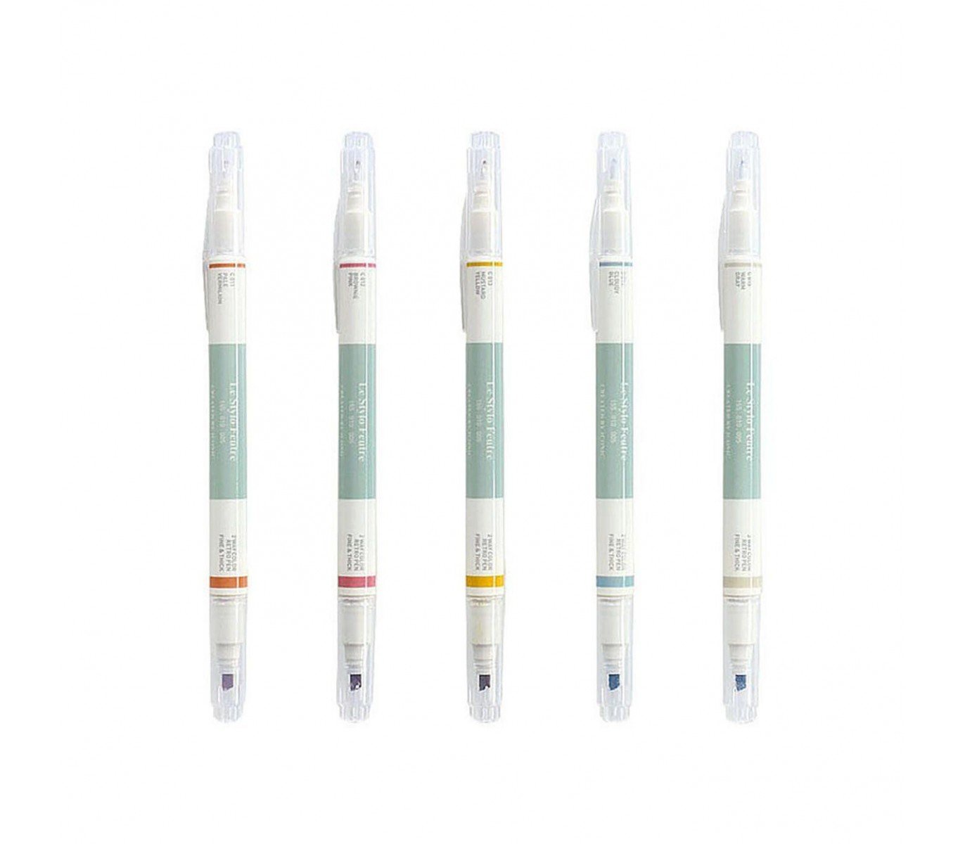 Set de 5 Rotuladores / Subrayadores de varios colores | Two Way Retro Pen |  Iconic