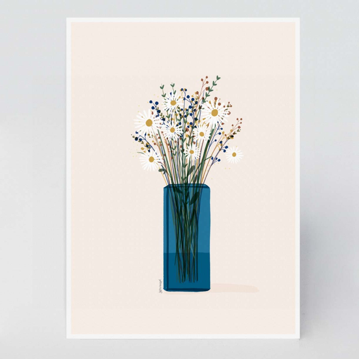 Lámina Flores Jarrón Azul | Ypamiqué