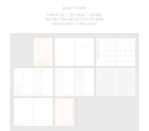 Free Planner Semanal | Planificador sin fecha | Essential Note Weekly Planner - Weekly Planner B6 (13 x 18.5cm) | Trolls Paper